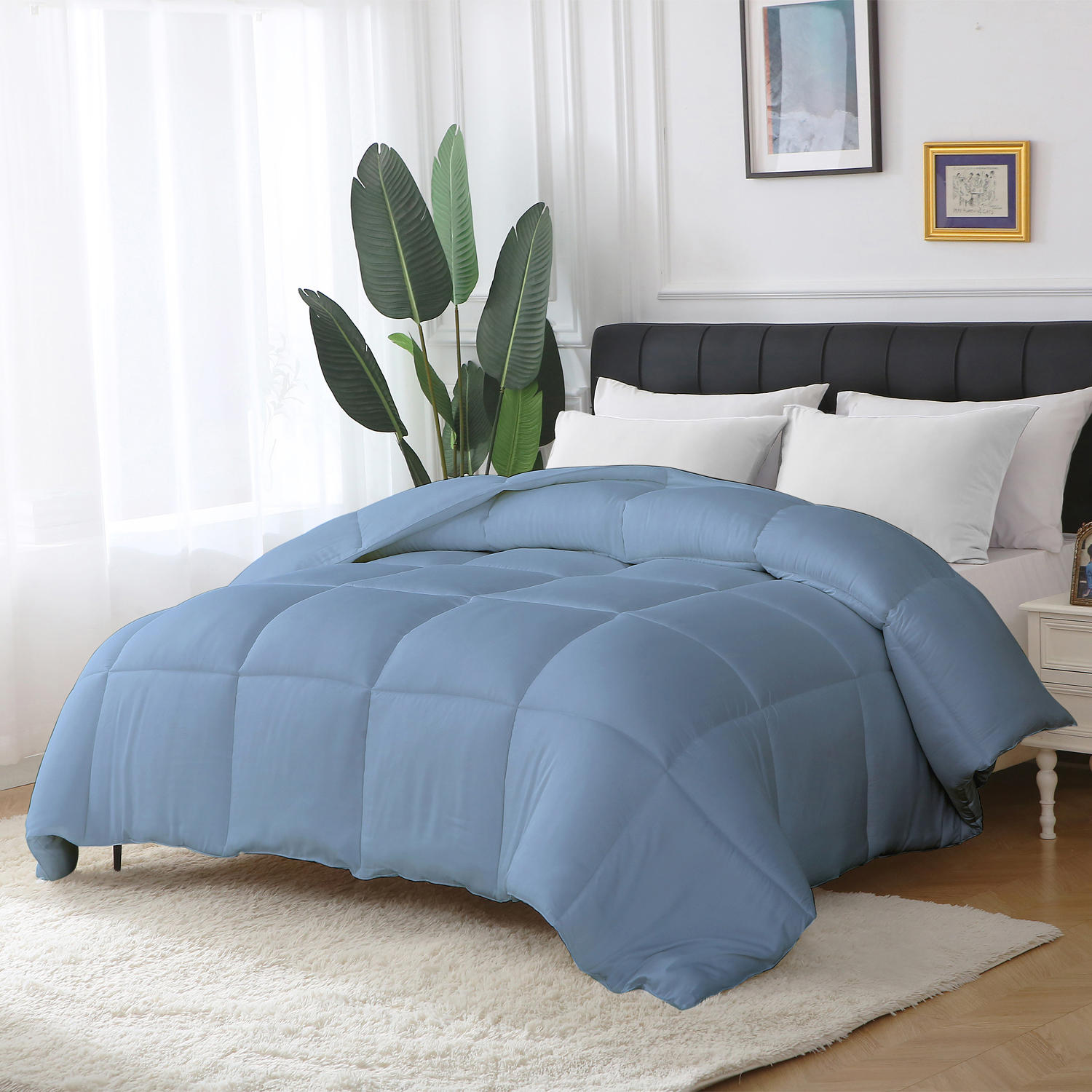 St. James Home Bamboo Down Alternative Comforter - Full/ Queen - Faded Denim:- Full/Queen, Faded Denim