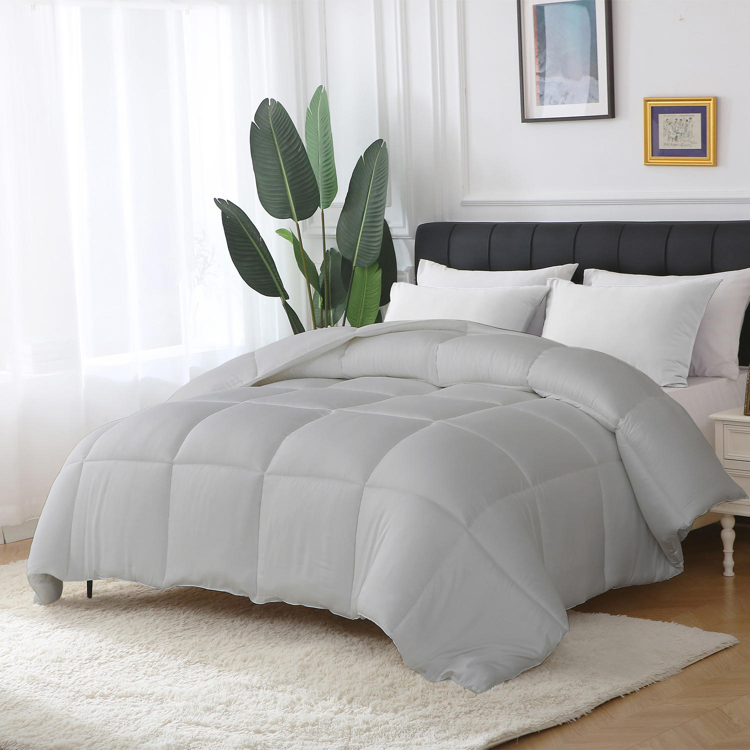 St. James Home Bamboo Down Alternative Comforter - Full/ Queen - Gray:- Full/Queen, Gray