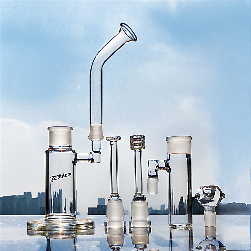 TORO Bong Glass Dab Rigs hookahs Percolater Dabber Rig Water Pipe Recycler Thick Base 18mm Joint