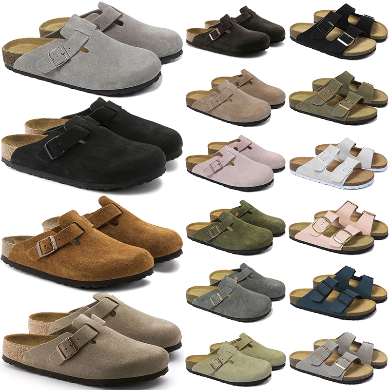 designer sandals men women clogs flat black Mink taupe suede grey olive white light pink classic scuffs unisex slides outdoor comfortable shoes