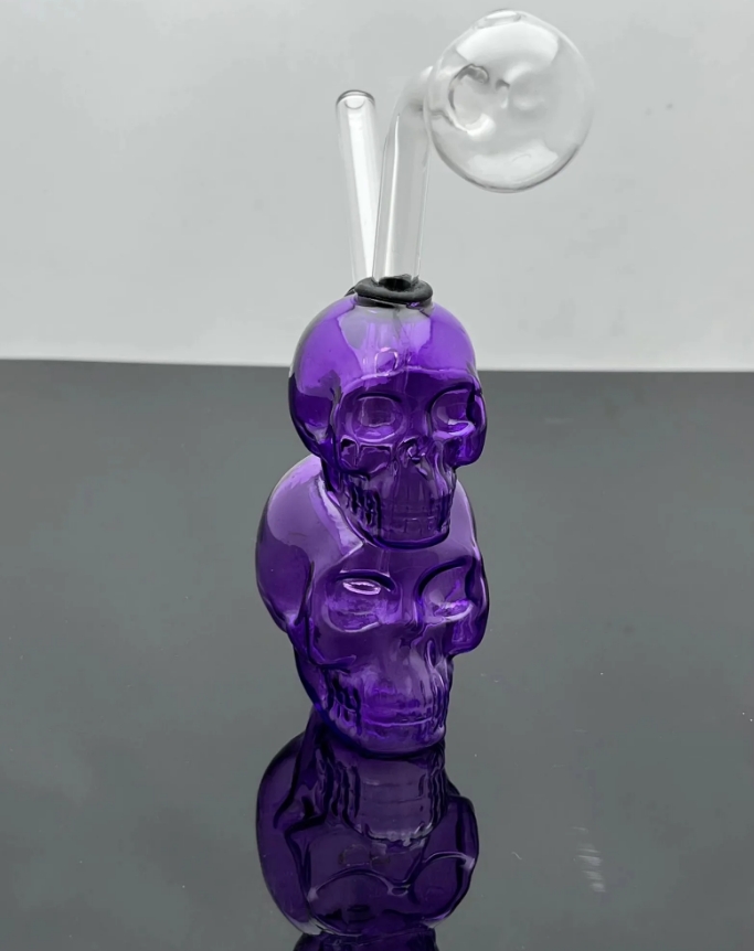 oil hookahs dab rigs glass water pipe Skeleton-shaped mini glass hookah is suitable for a variety of leaves, hand-made glass and colorful colors