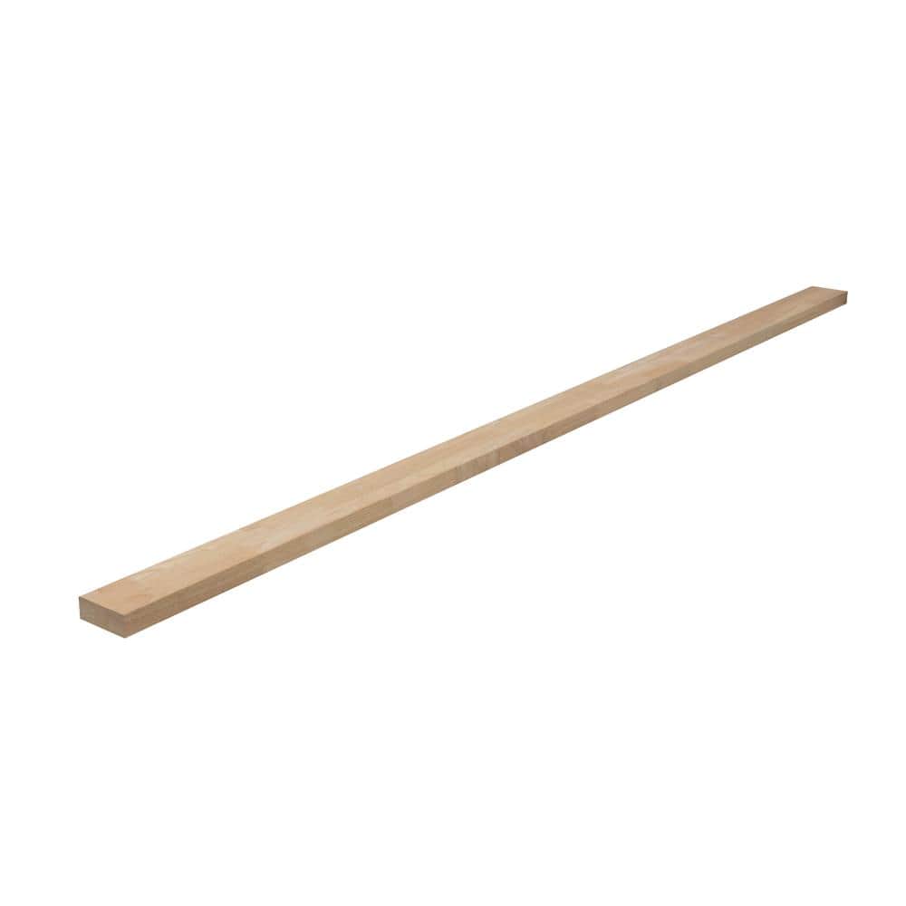 8 ft. L x 4 in. D Unfinished Hevea Solid Wood Butcher Block Backsplash Countertop with Square Edge