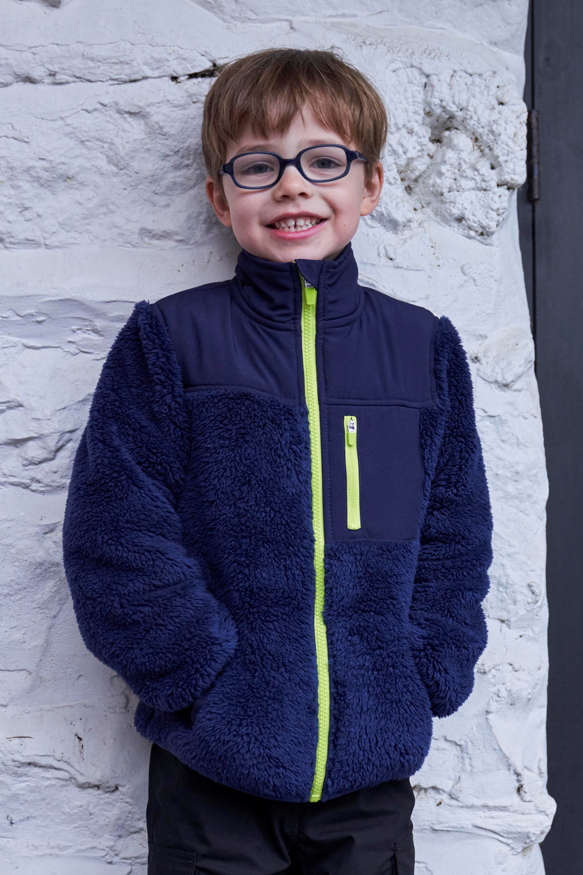 Kids Cozy Recycled Sherpa Fleece - Navy