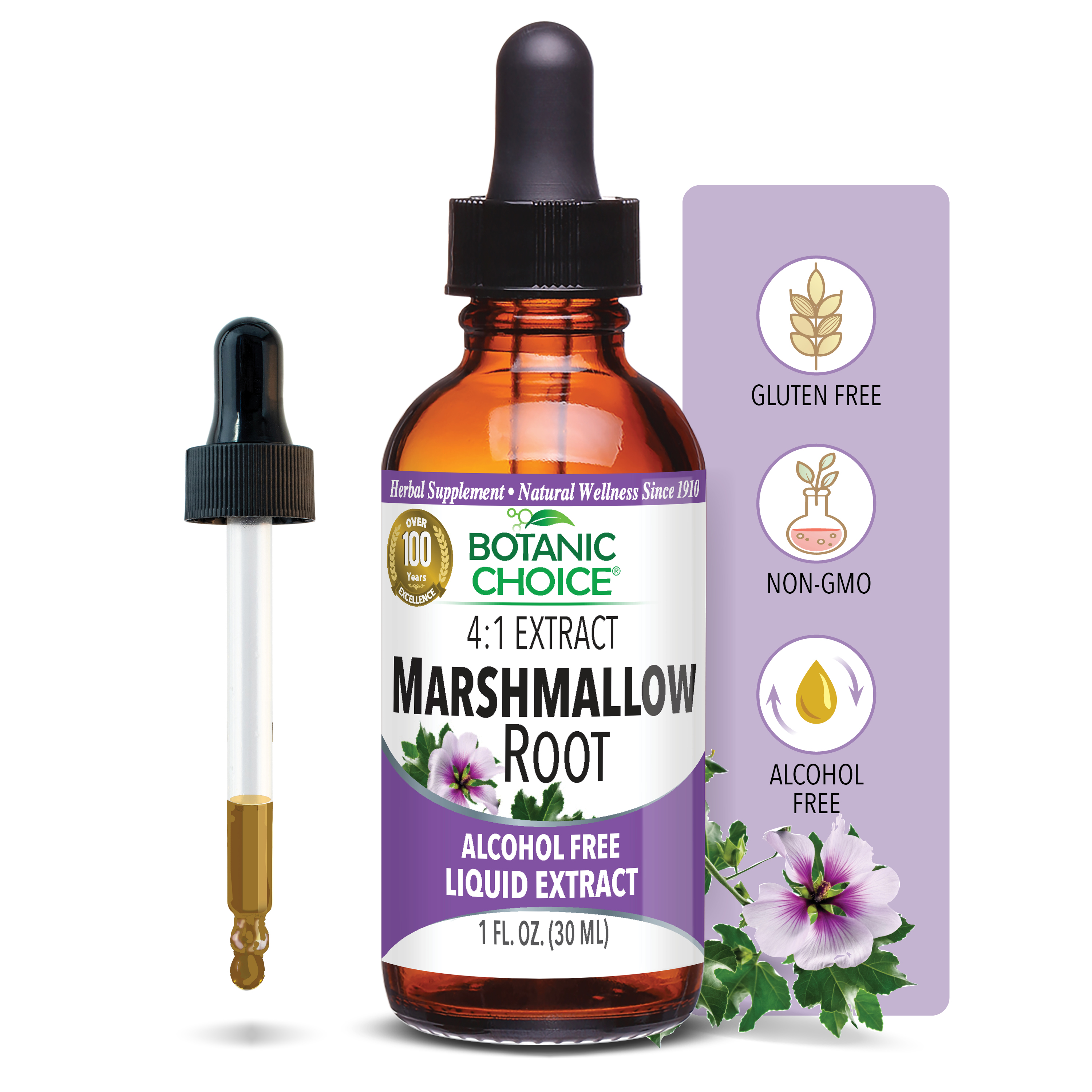 Marshmallow Root Liquid Extract - Respiratory Health Support - 1 Oz