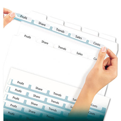 11436 Index Maker Clear Label Punched Dividers Five-Tab Letter White Five Sets
