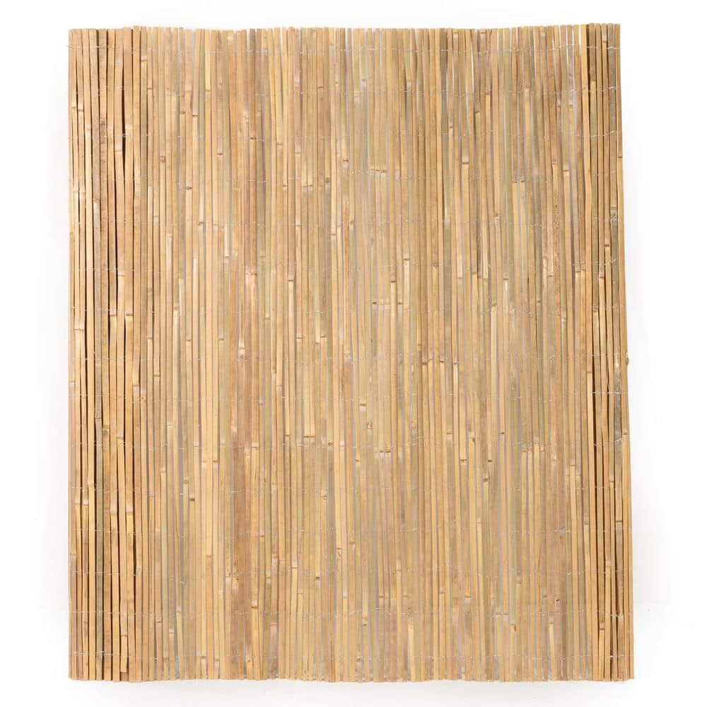 4 ft. x 13 ft. Natural Bamboo Slat Screening, Bamboo Screen Panel Roll for Balcony or As Wind and Sight Protection