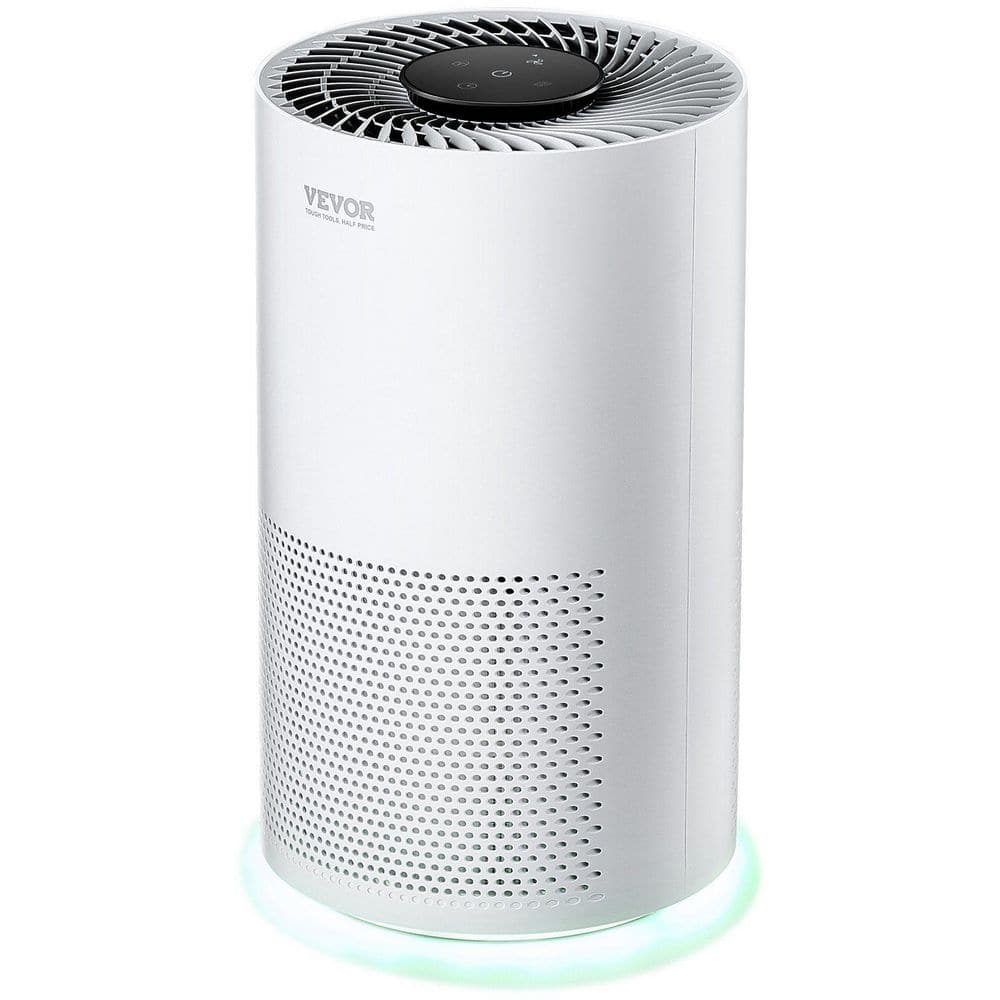 H13 HEPA Air Purifier, 1200 sq.ft./h Quiet Cleaner with Child Lock for Room in White
