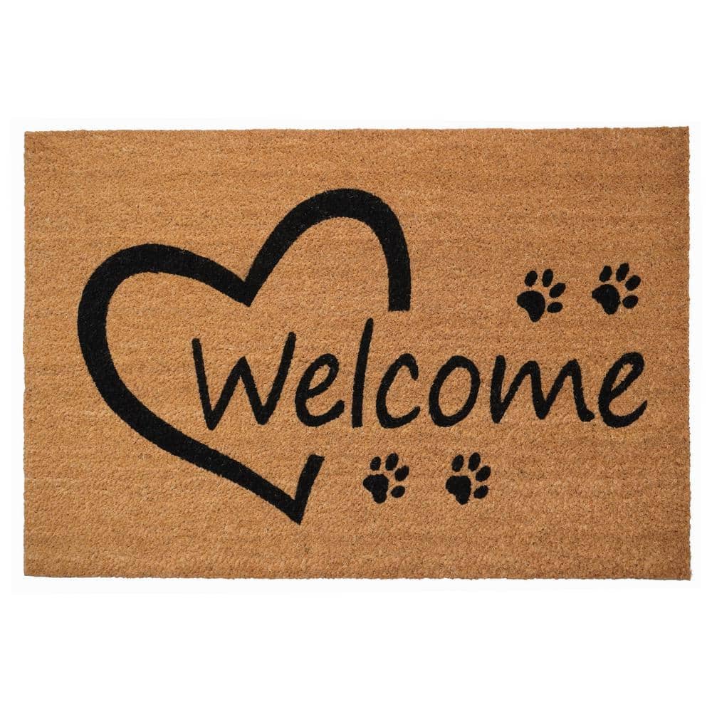 Open Heart Paws Doormat, 24" x 48"