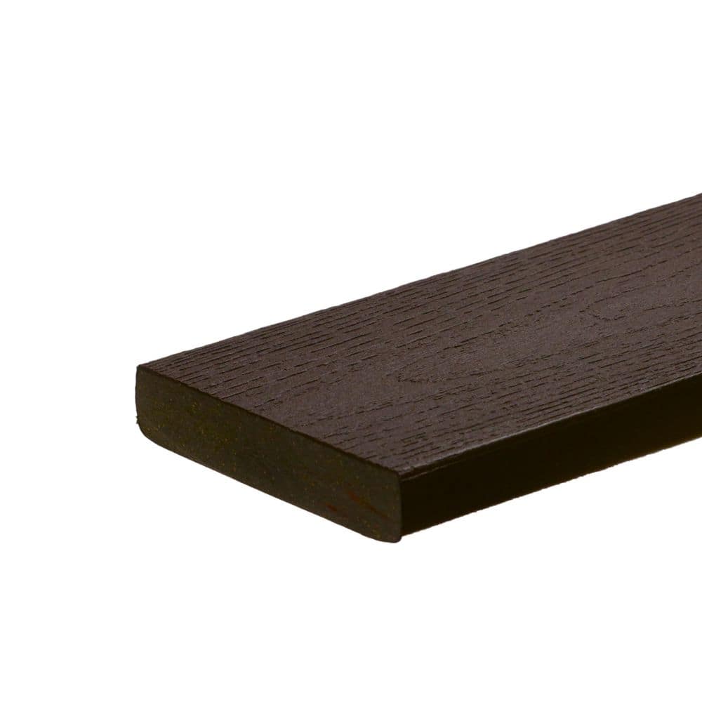 Optima Dekk 1 in. x 6 in. x 16 ft. Black Walnut Solid Edge Composite Deck Board