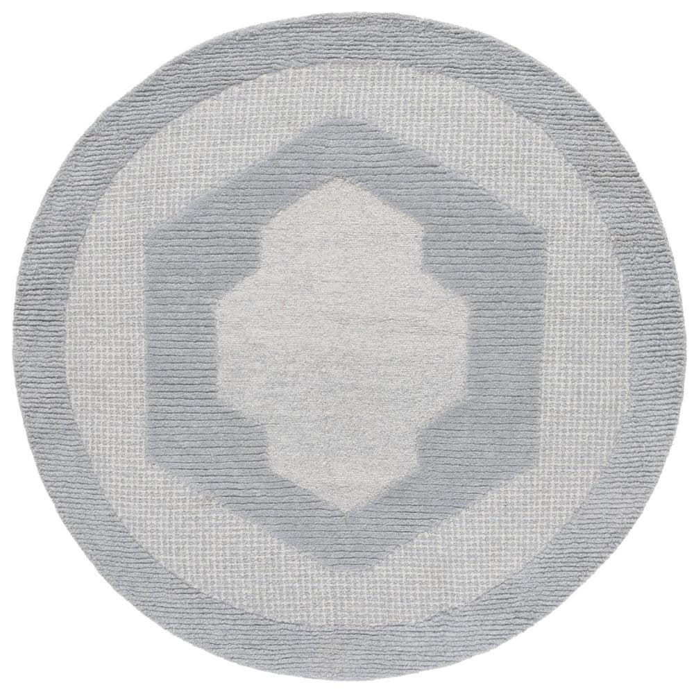 Renewal 6 ft. x 6 ft. Gray Medallion Round Area Rug