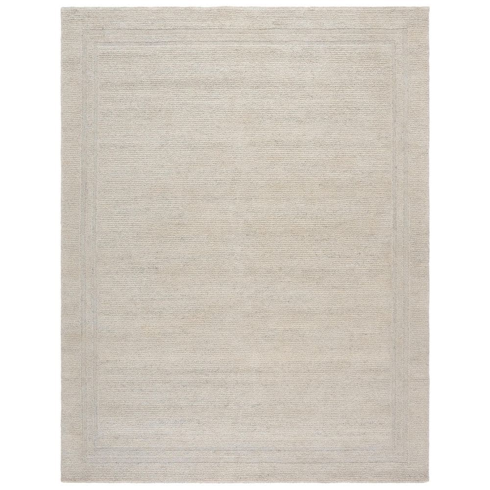 Renewal 8 ft. x 10 ft. Silver Solid Border Area Rug