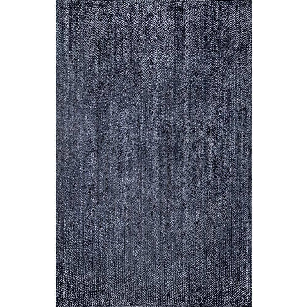 Rigo Chunky Loop Jute Navy Doormat 3 ft. x 5 ft. Area Rug