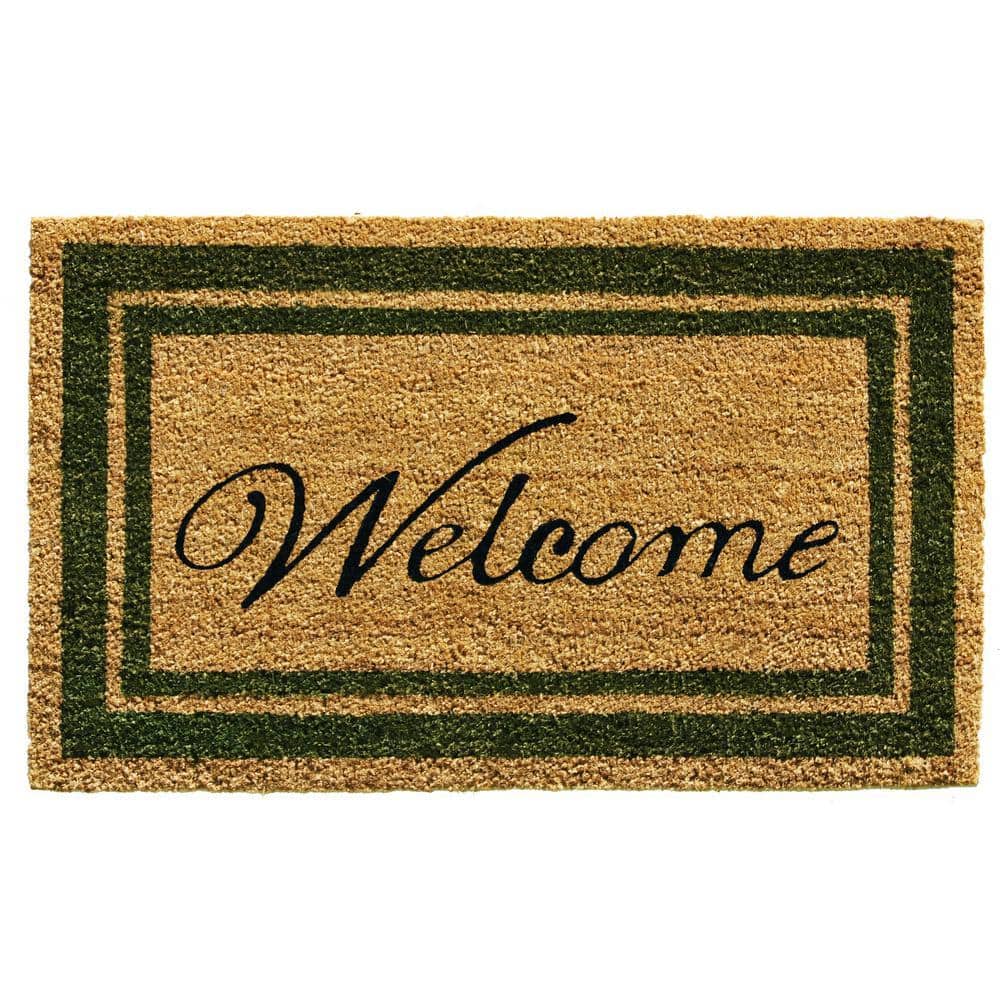 Sage Green Border Welcome Doormat 24" x 36"