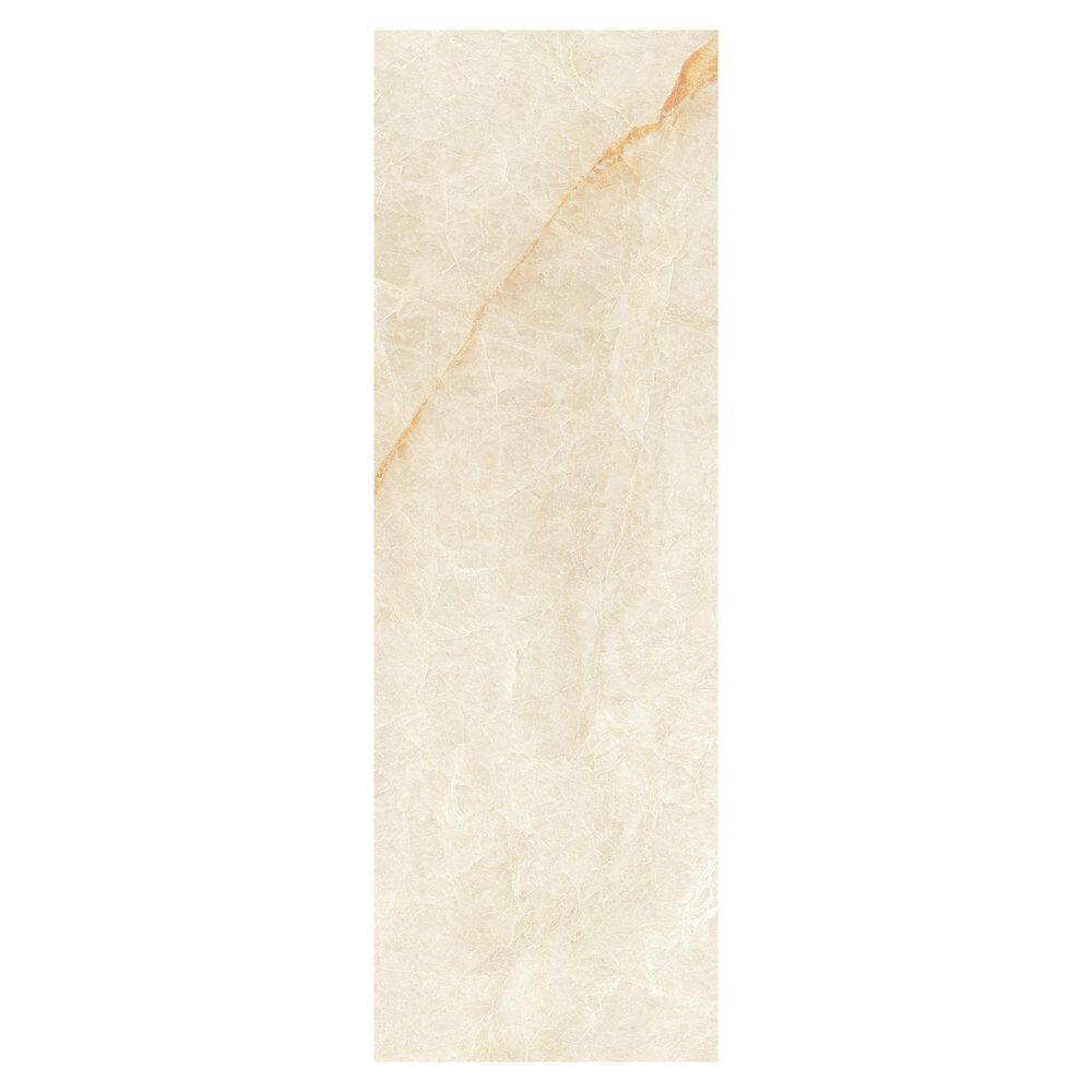 Spanish Solario Gold 4 in. x 12 in. Matte Marble Look Porcelain Floor and Wall Tile Sample