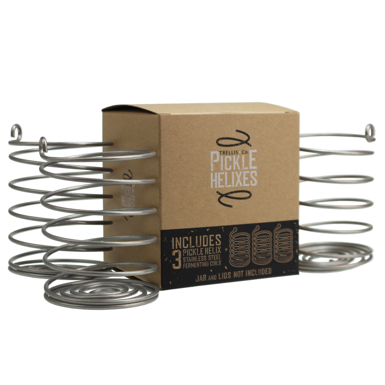 Stainless Steel Pickle Helix Fermenter Weight Coils - Wide Mouth Jars - Food Preservation, Canning, Emergency Storage Supply Fer