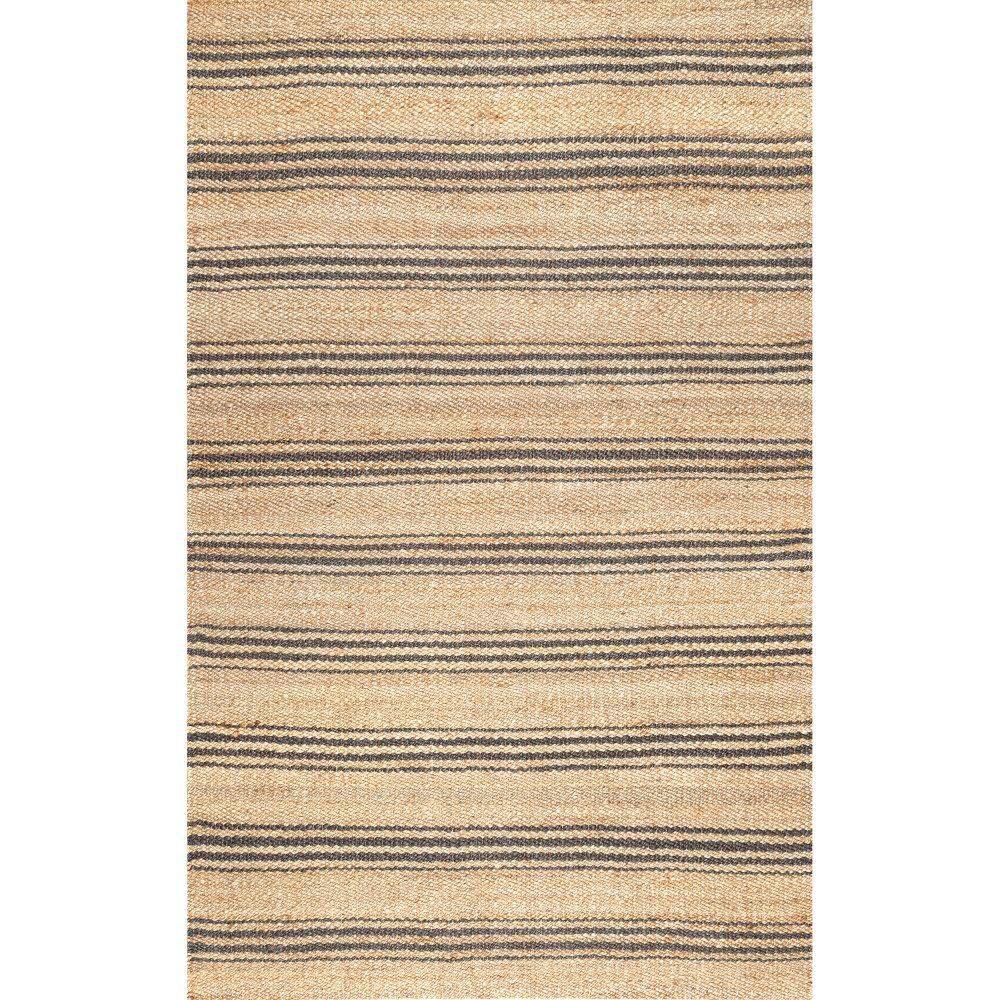 Sycamore Striped Jute Natural 9 ft. x 12 ft. Indoor/Outdoor Patio Area Rug