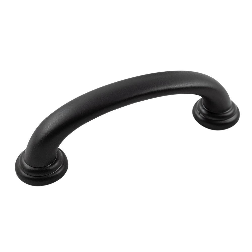 Zephyr Collection Pull 3 in. (76mm) Center to Center Matte Black Finish Modern Zinc Bar Pull (10-Pack)
