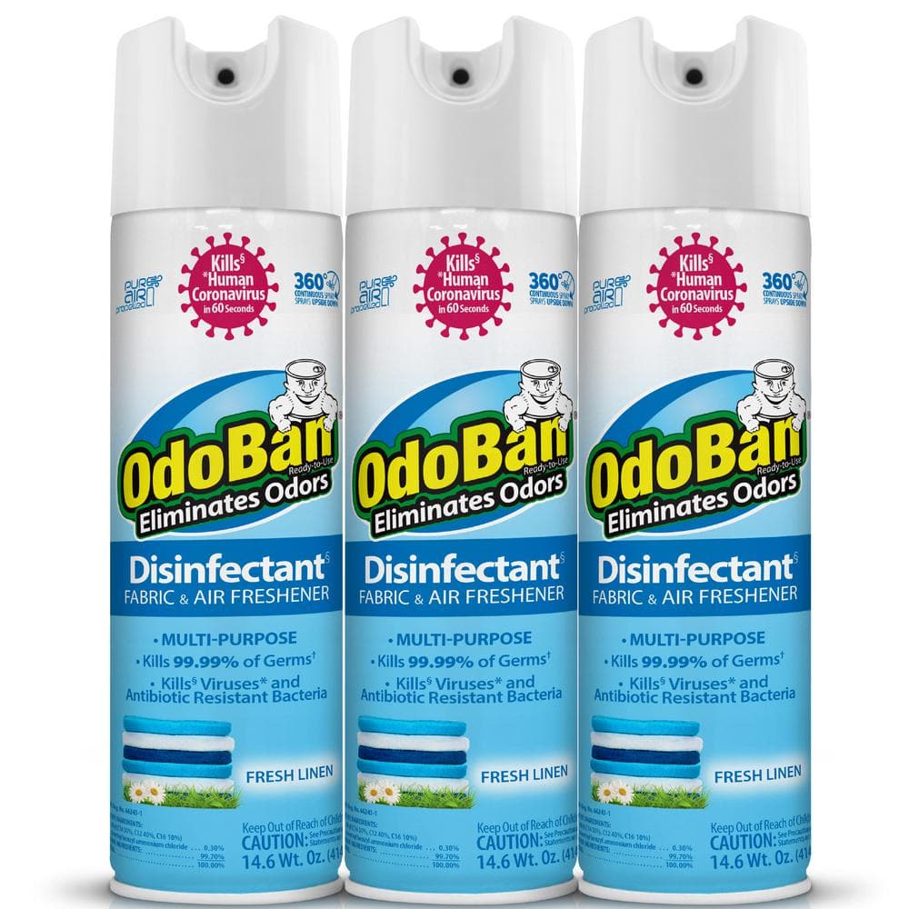 14.6 oz. Fresh Linen Multi-Purpose Disinfectant Spray, Odor Eliminator, Sanitizer, Fabric and Air Freshener (3-Pack)