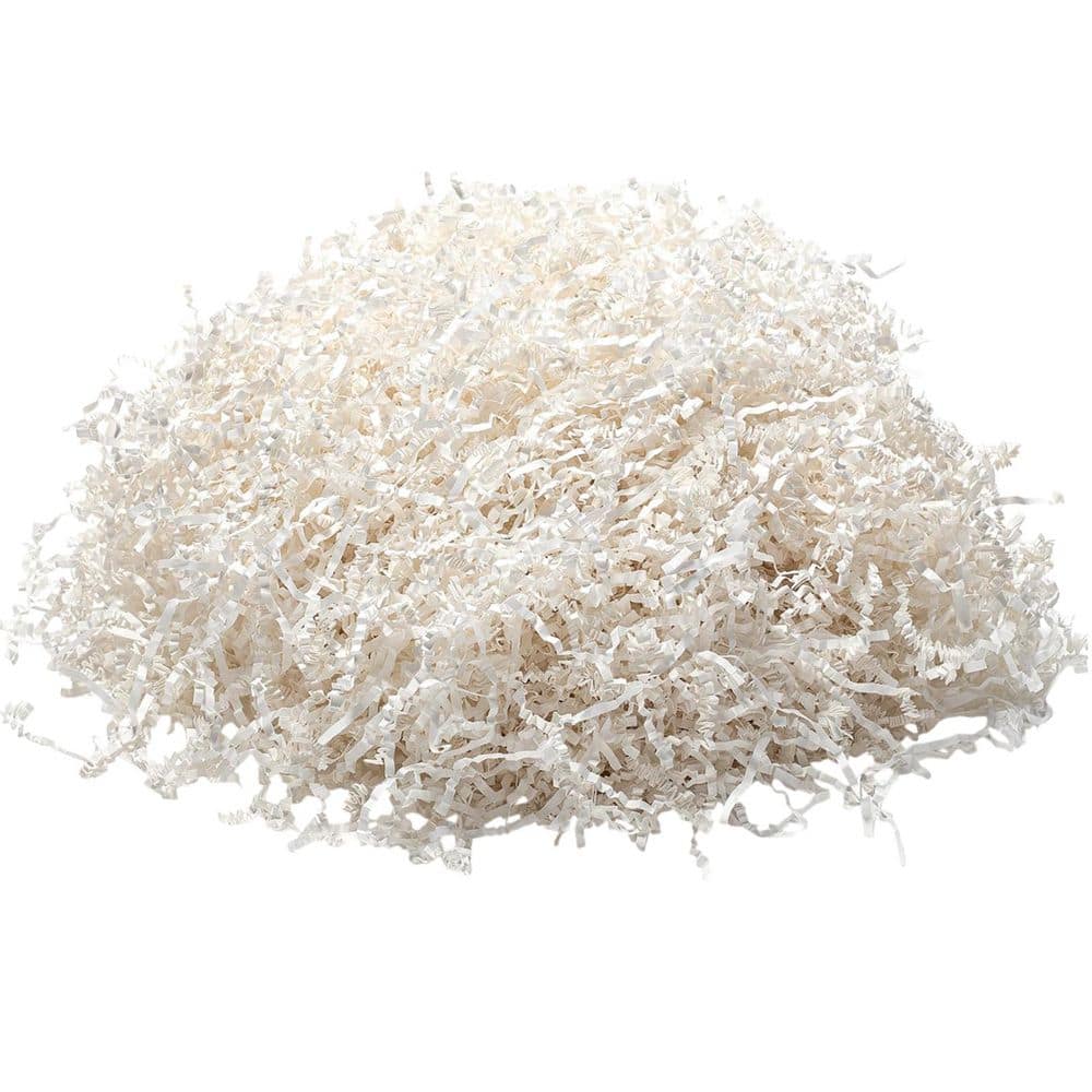 2 lbs. Crinkle Cut Paper Shred White Eco-Friendly Recyclable Gift Box Basket Bag Filler for Holidays Birthdays Wrapping