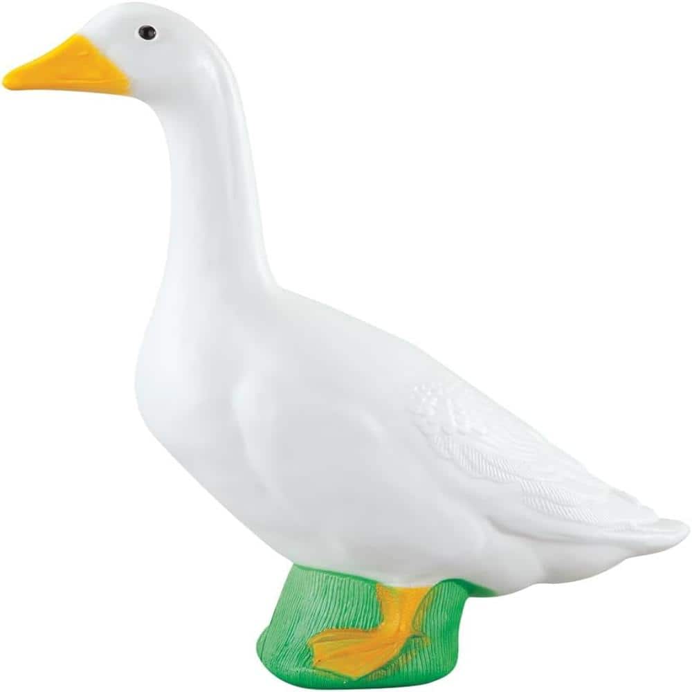 23" Large White Goose, Plastic Garden Décor, Vibrant and Clean Painted Goose Feet