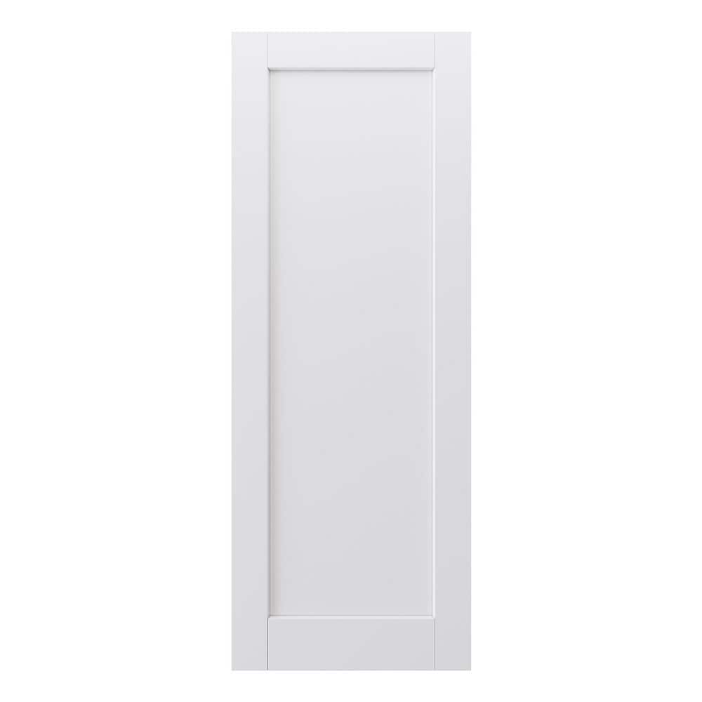 32 in. x 80 in. White Primed MDF Blank Solid Core Door Slab for Pocket Door, Standard Door without Pocket Door Frame