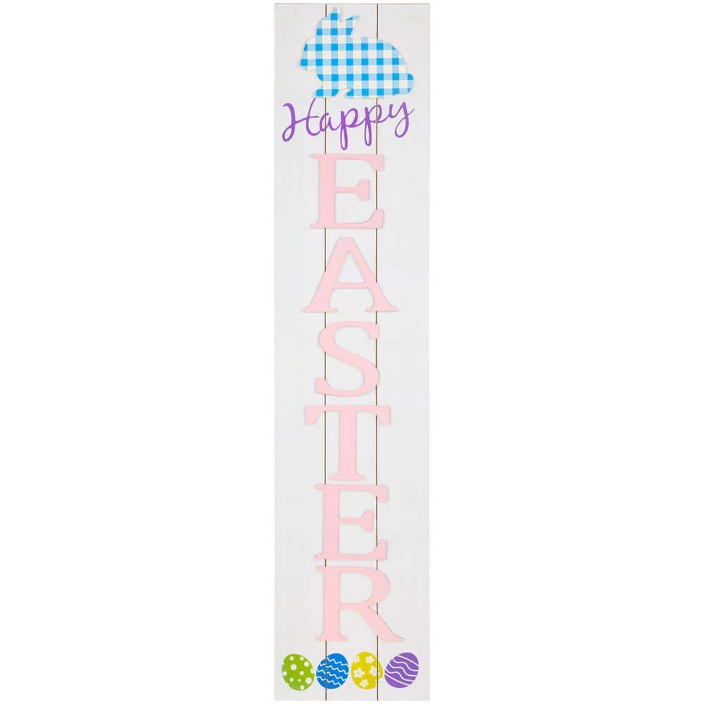 36 in. Happy Easter Wooden Porch Board Sign Decoration