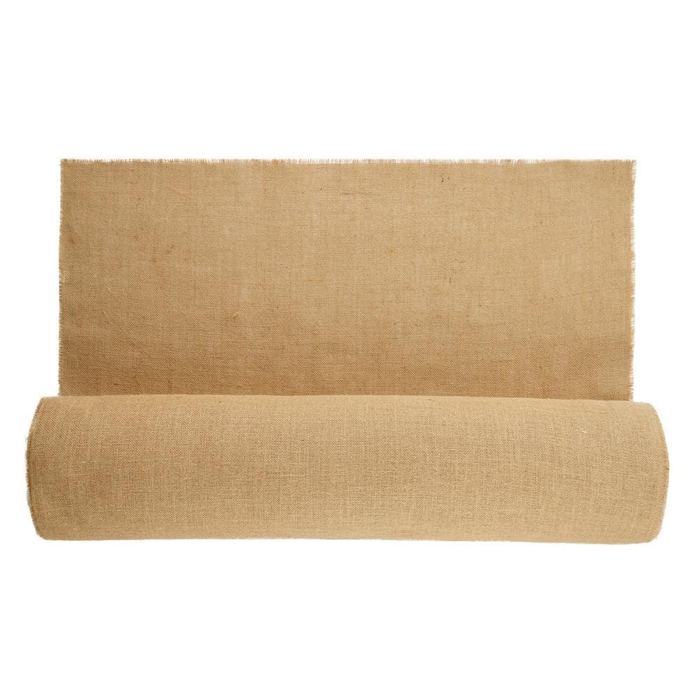 40 in. x 150 ft. Natural Burlap Fabric Roll 50 x 50 Density Jute Tree Wrap for Gardening Wedding Decor