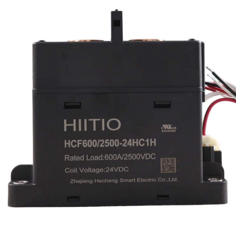 600 Amp 2500VDC High Voltage DC Contactor Ceramic Sealed Relay SPDT-NO Auxiliary 24VDC Coil for Solar/PV & Wind Systems