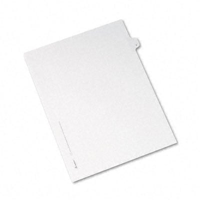 82184 Allstate-Style Legal Side Tab Divider Title: V Letter White 25 per Pack