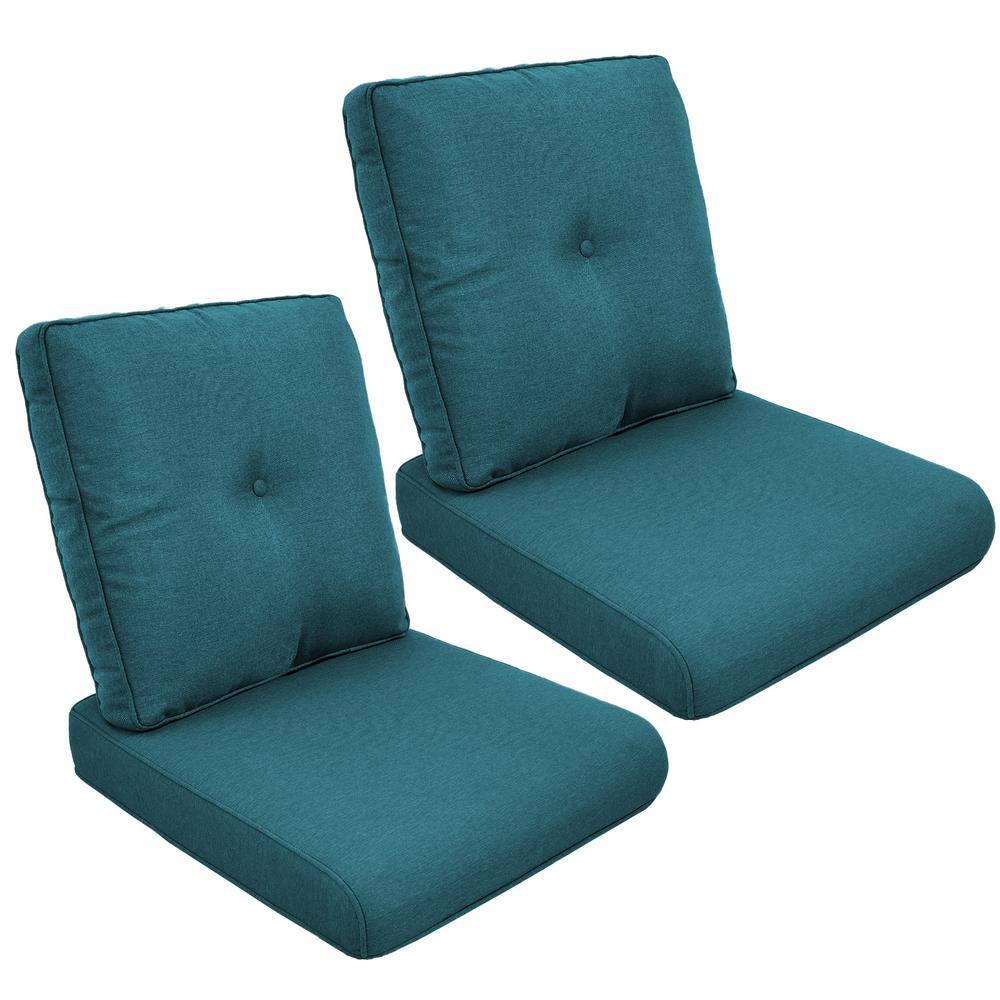 ArcoBay 22 in. x 25 in. x 4 in. 4-Piece Deep Seating Outdoor Lounge Chair Replacement Cushion Set in Peacock Blue