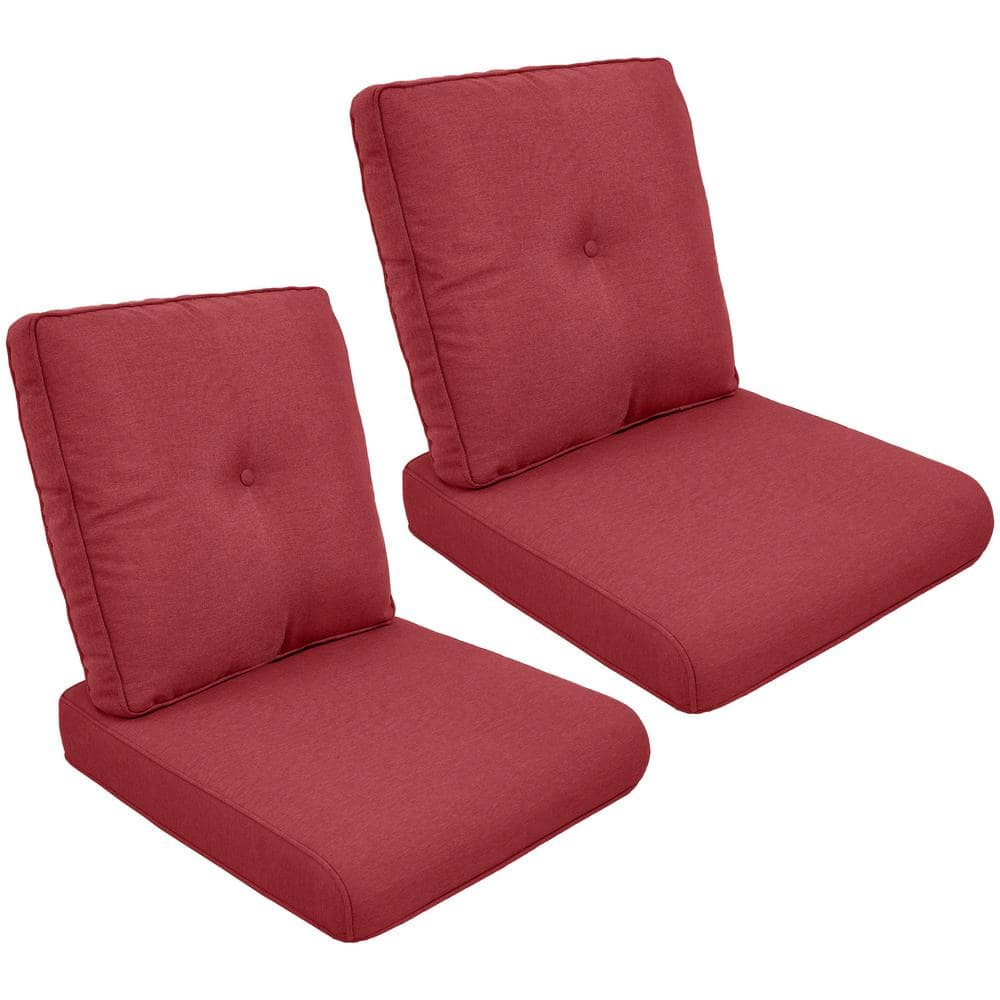 ArcoBay 22 in. x 25 in. x 4 in. 4-Piece Deep Seating Outdoor Lounge Chair Replacement Cushion Set in Red