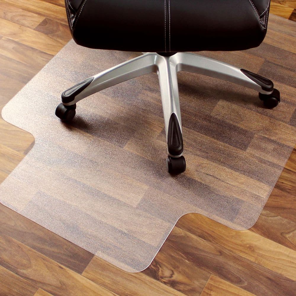 Cleartex Enhanced Polymer Lipped Chair Mat for Hard Floors - 48" x 51"