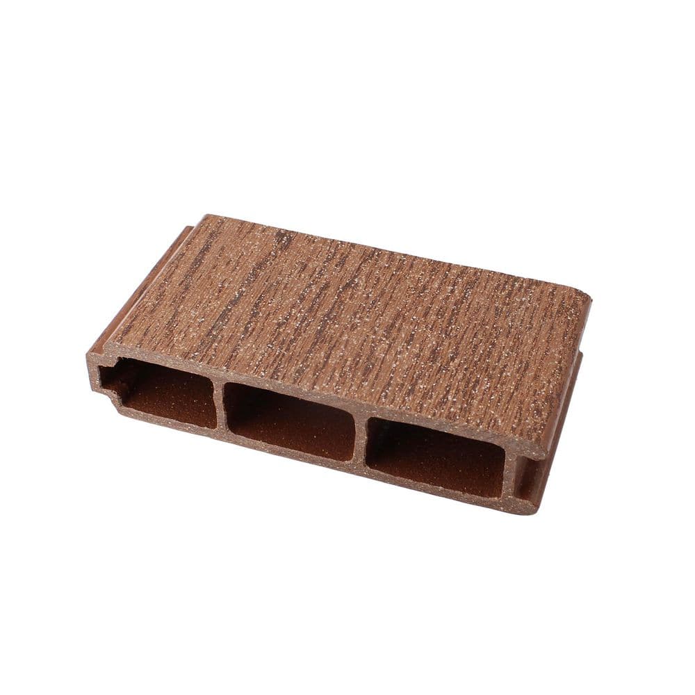 I Dekk 1 in. x 5.25 in. x 3 in. Rustic Red Composite Deck Board Sample