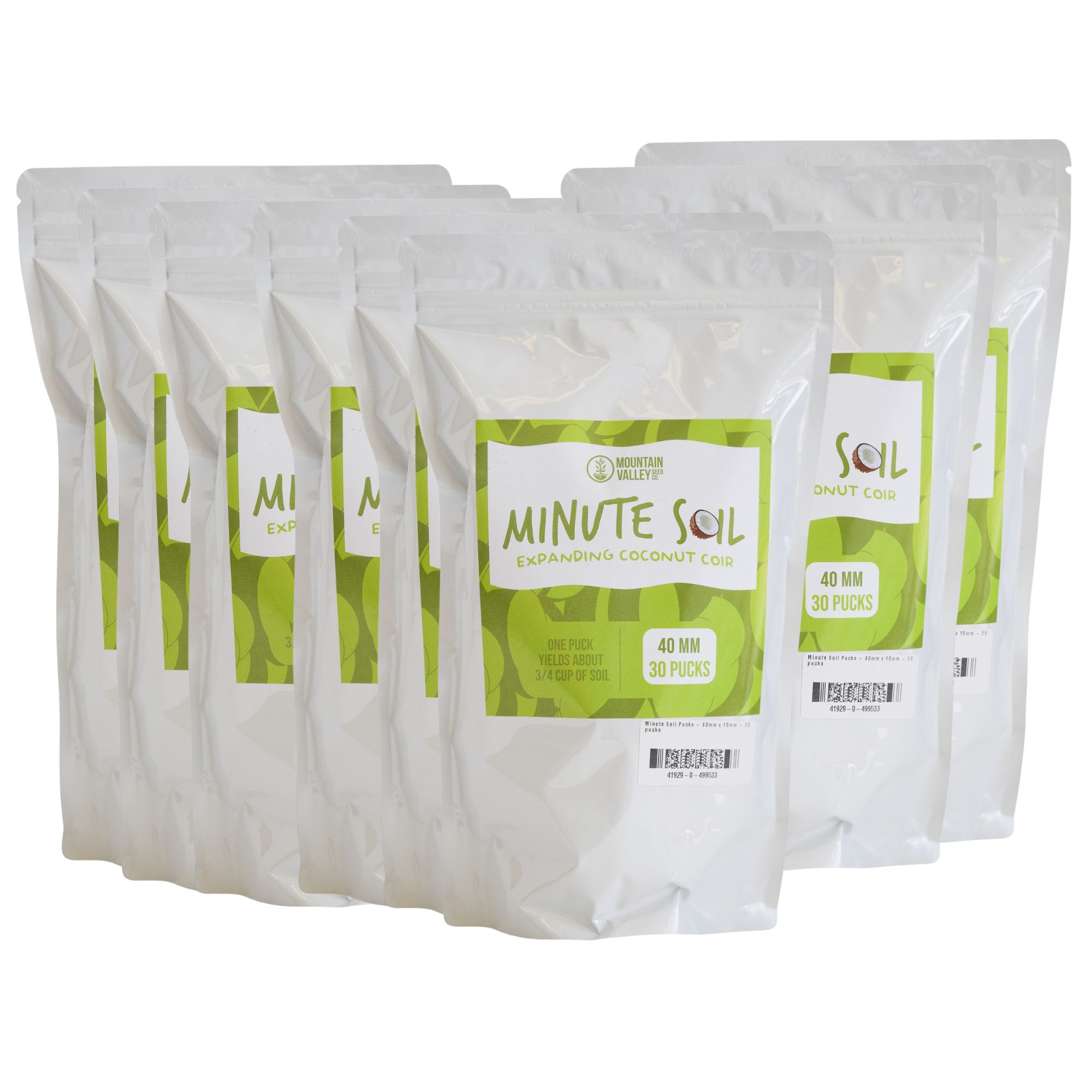 Minute Soil Pucks - 40mm x 10mm - 30 Plugs - 8 Pack - Expands to approx 44 Quarts of Sustainable, Renewable Garden Potting Soil