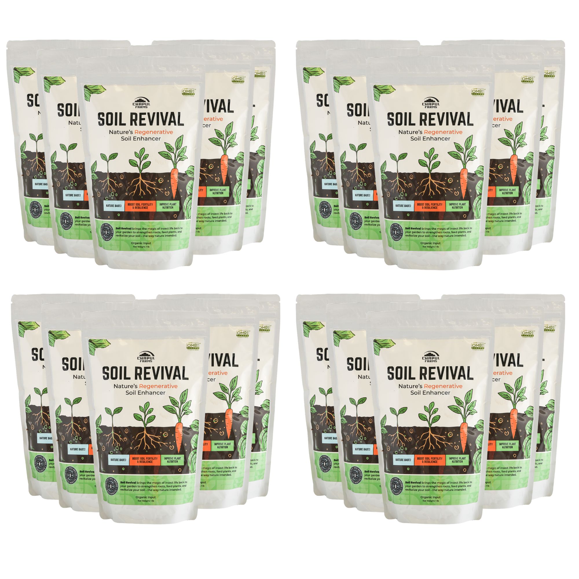 Organic Insect Frass - Soil Revival Black Soldier Fly Frass - 1 lb - 20 Pack - Buy Organic Soil-Building Fertilizer and Soil Imp