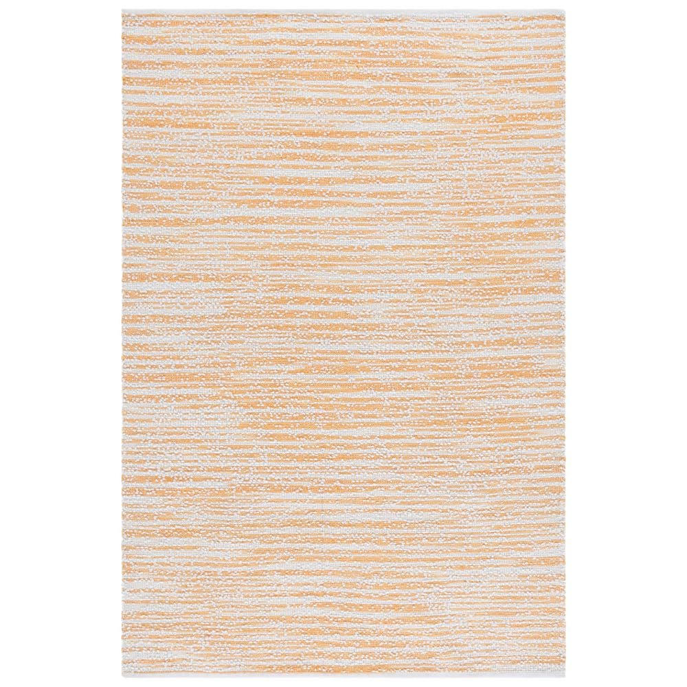 Renewal 6 ft. x 9 ft. Orange/Ivory Abstract Striped Area Rug