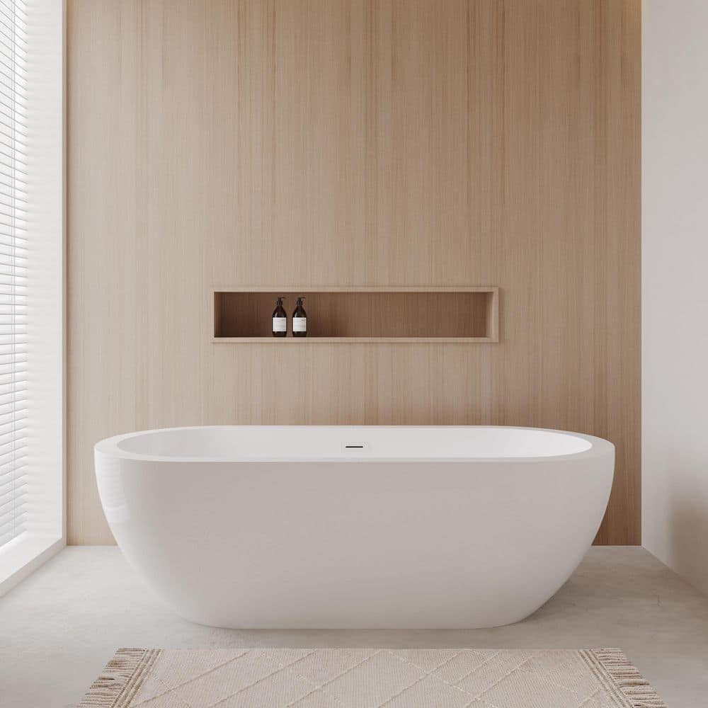Soho 71.5 in. Acrylic Flatbottom Bathtub in White with Shiny White Trim