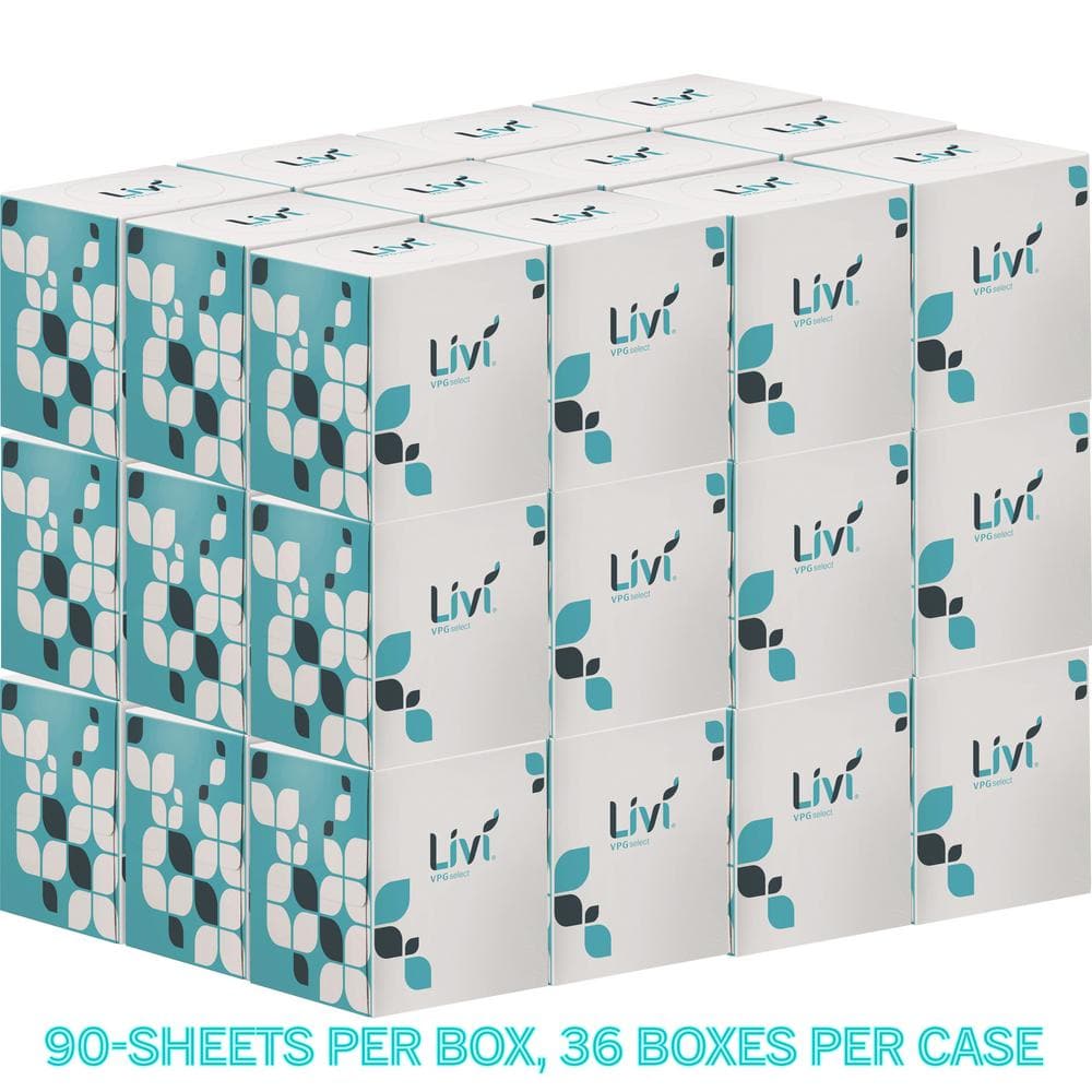 VPG Select Embossed 2-Ply Facial Tissue (90-Sheets per Cube Box, 36-Boxes per Case)