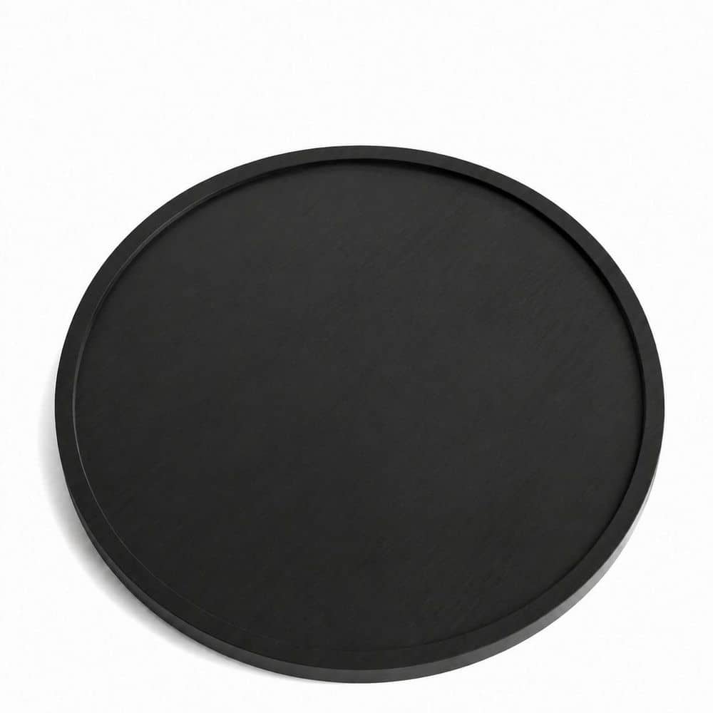 12 in. Non-Skid Bamboo Lazy Susan Rotating Spice Rack Turntable for Kitchen Cabinet and Countertop, Black