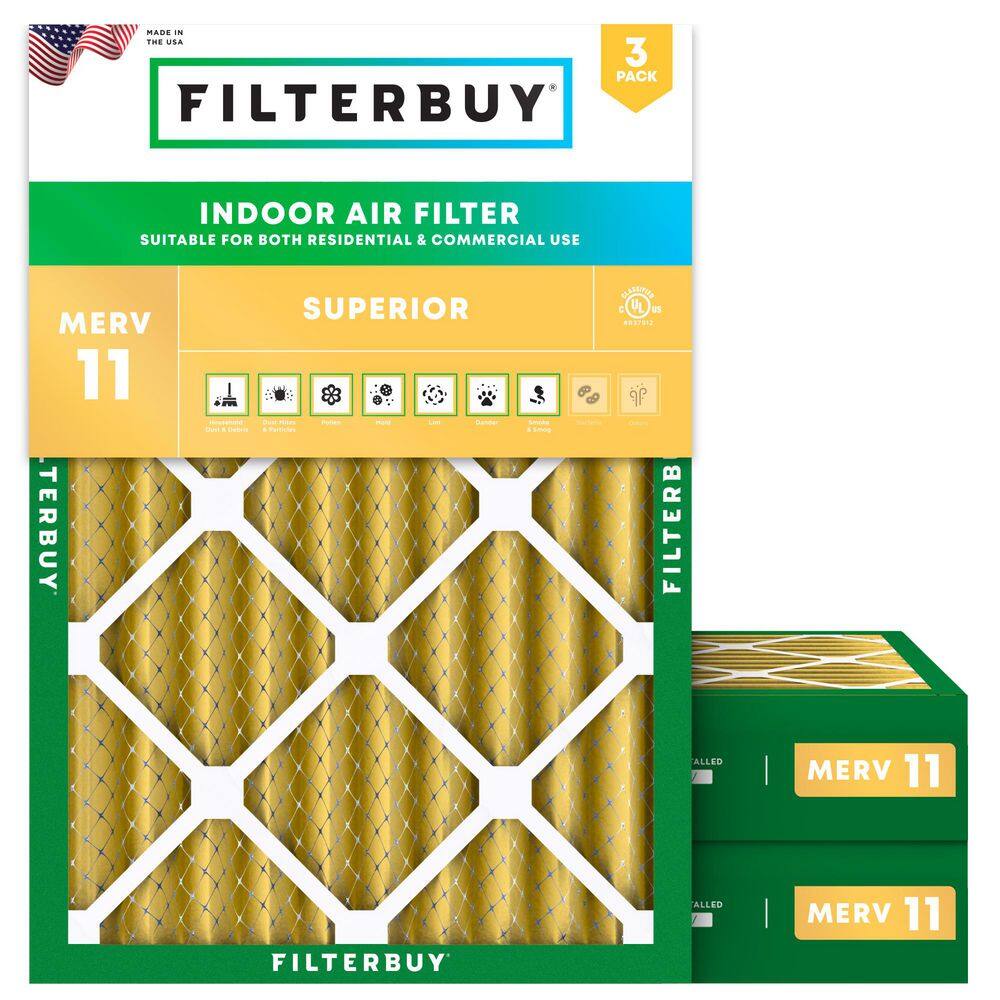 17 in. x 19 in. x 4 in. MERV 11 (FPR 7) Allergen Defense Pleated HVAC AC Furnace Air Filters Replacement (3-Pack)