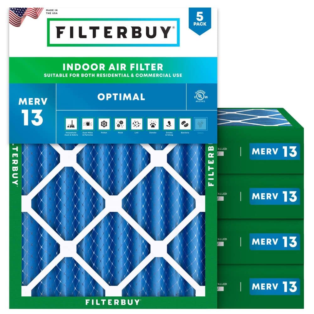 19 in. x 22 in. x 4 in. MERV 13 (FPR 10) Health Defense Pleated HVAC AC Furnace Air Filters Replacement (5-Pack)