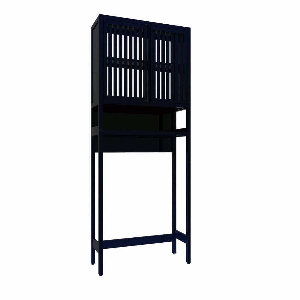 26 in. W x 10 in. D x 65 in. H Linen Cabinet, Bamboo Storage Cabinet, Toilet Storage Rack For Bathroom, Laundry, Black