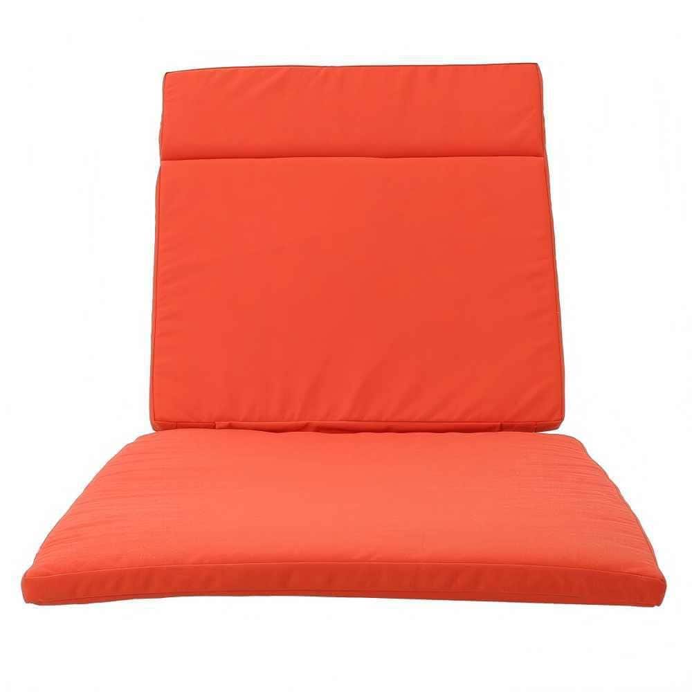 27.5 x 30.25 2-Piece Outdoor Chaise Lounge Cushion (Without Chaise Lounge) in Orange