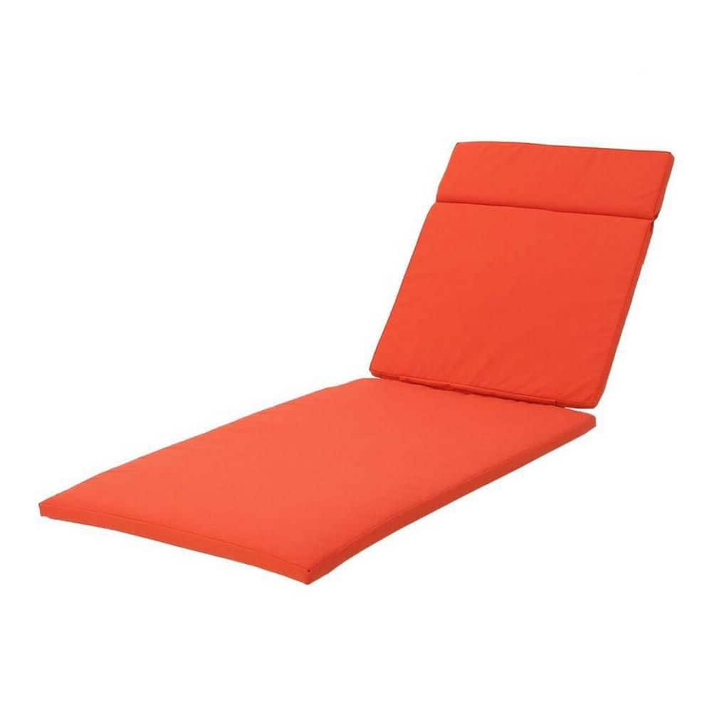 27.5 x 30.25 2-Piece Outdoor Chaise Lounge Cushion (without Chaise Lounge) in Orange