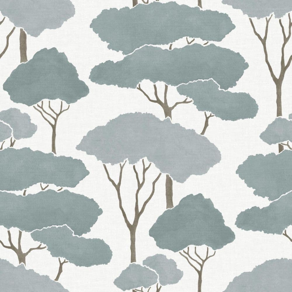 28.18 sq. ft. Umbrella Pines Blue Peel and Stick Wallpaper