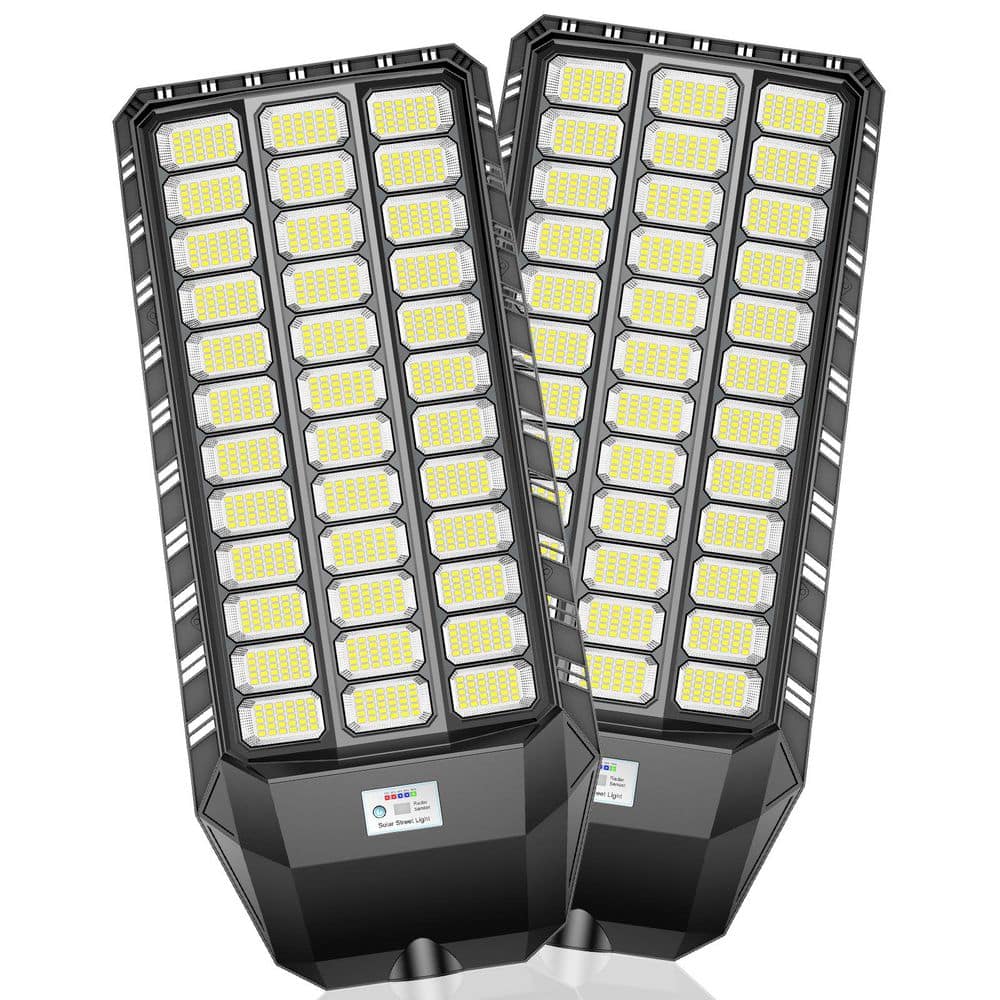 320000 Lumens 9000-Watt 260° Black Motion Sensing Dusk to Dawn Integrated LED Flood Light (2-Pack)