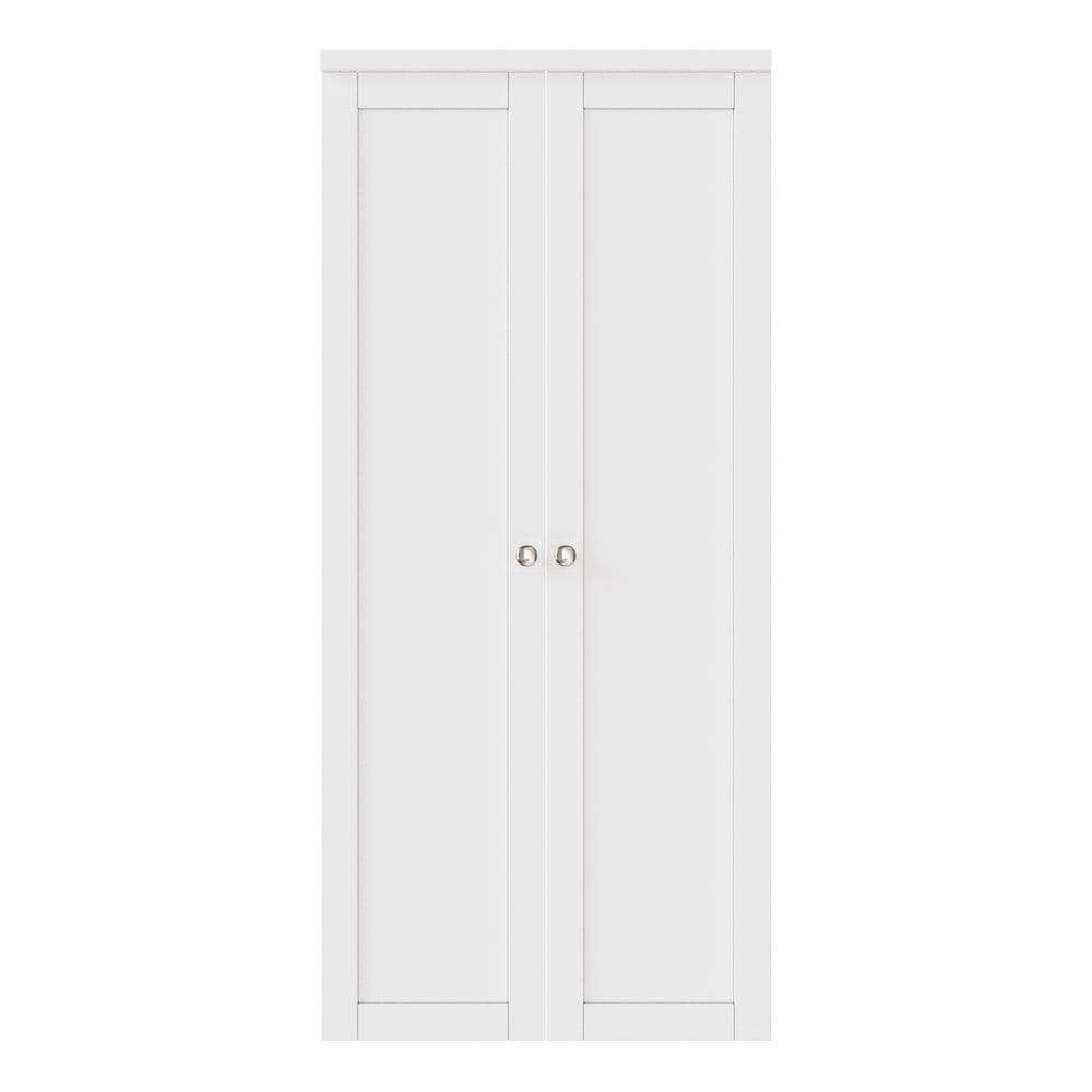 36 in. x 96 in. 1-Lite Solid Core Panel White Primed Composite (Pivot French) Bi-fold Door with 2 Types of Hardware