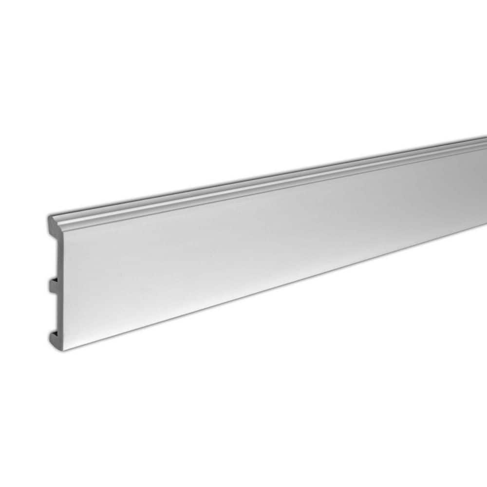 4-3/4 in. x 3/4 in. x 96 in. Plain Recycled Polystyrene Base Moulding Pro Pack 32 LF (4-Pack)
