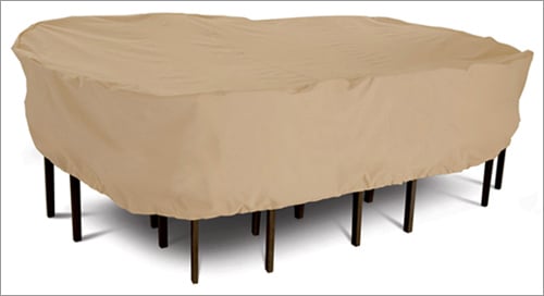 58262 - Patio Table and Chair Set Covers - Large Rectangle - Tan