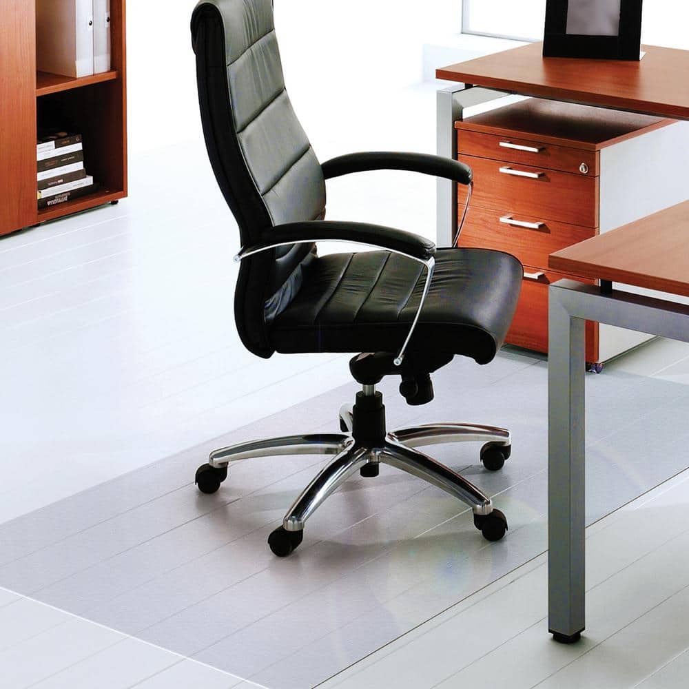 Advantagemat Clear 48 in. x 118 in. Vinyl Rectangular Indoor Chair Mat for Hard Floor